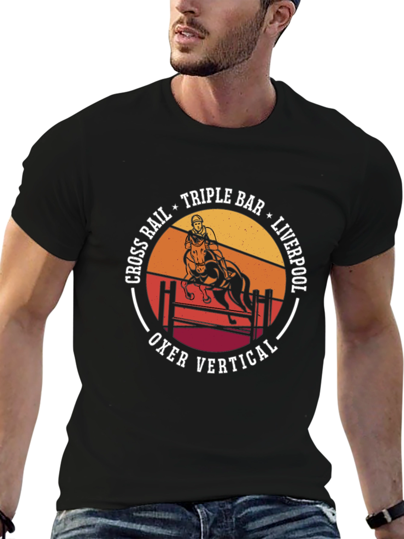 Equestrian T-Shirt: Horse Jumping Design
