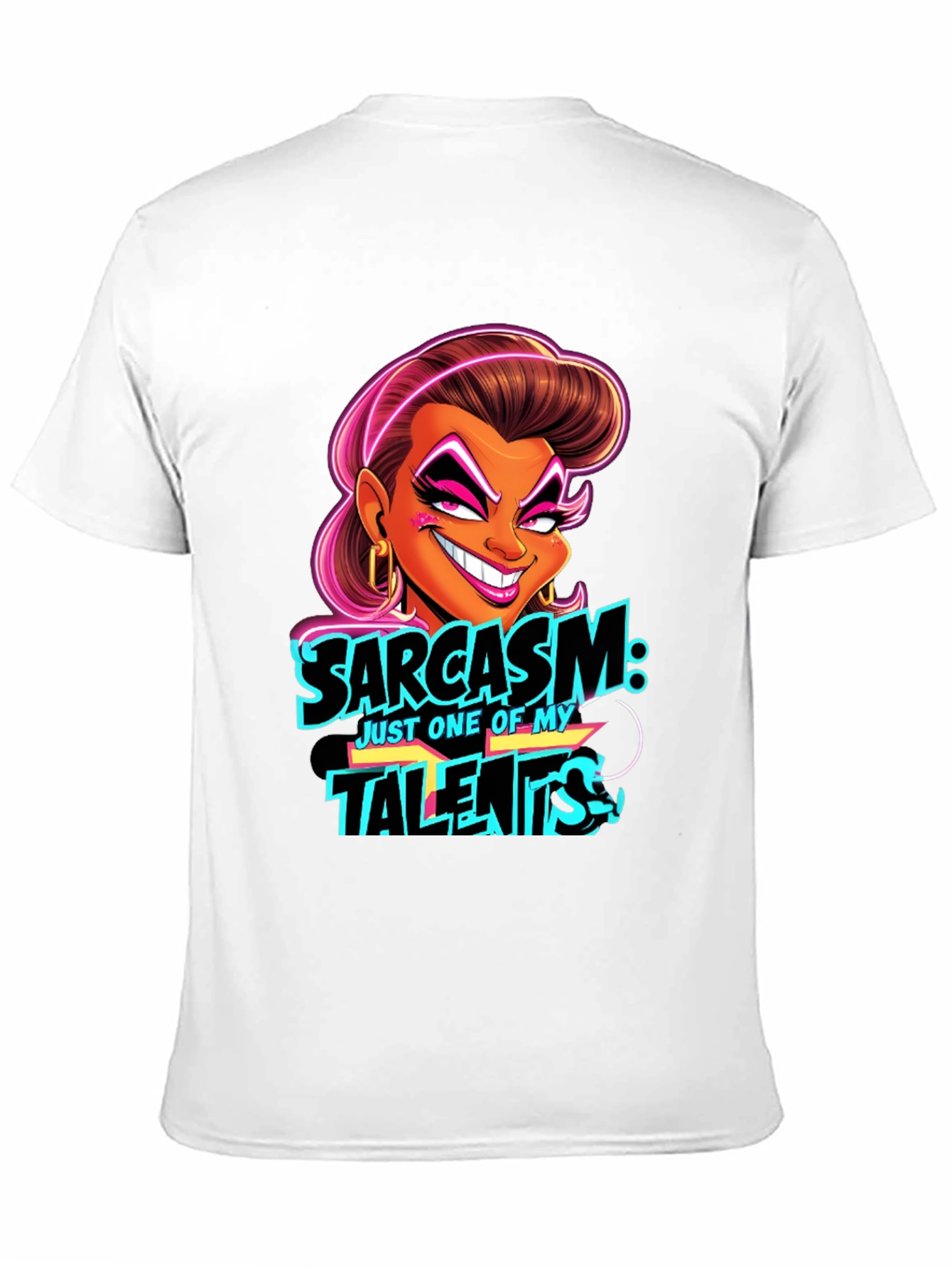 Sarcasm Cartoon Graphic Black T-Shirt