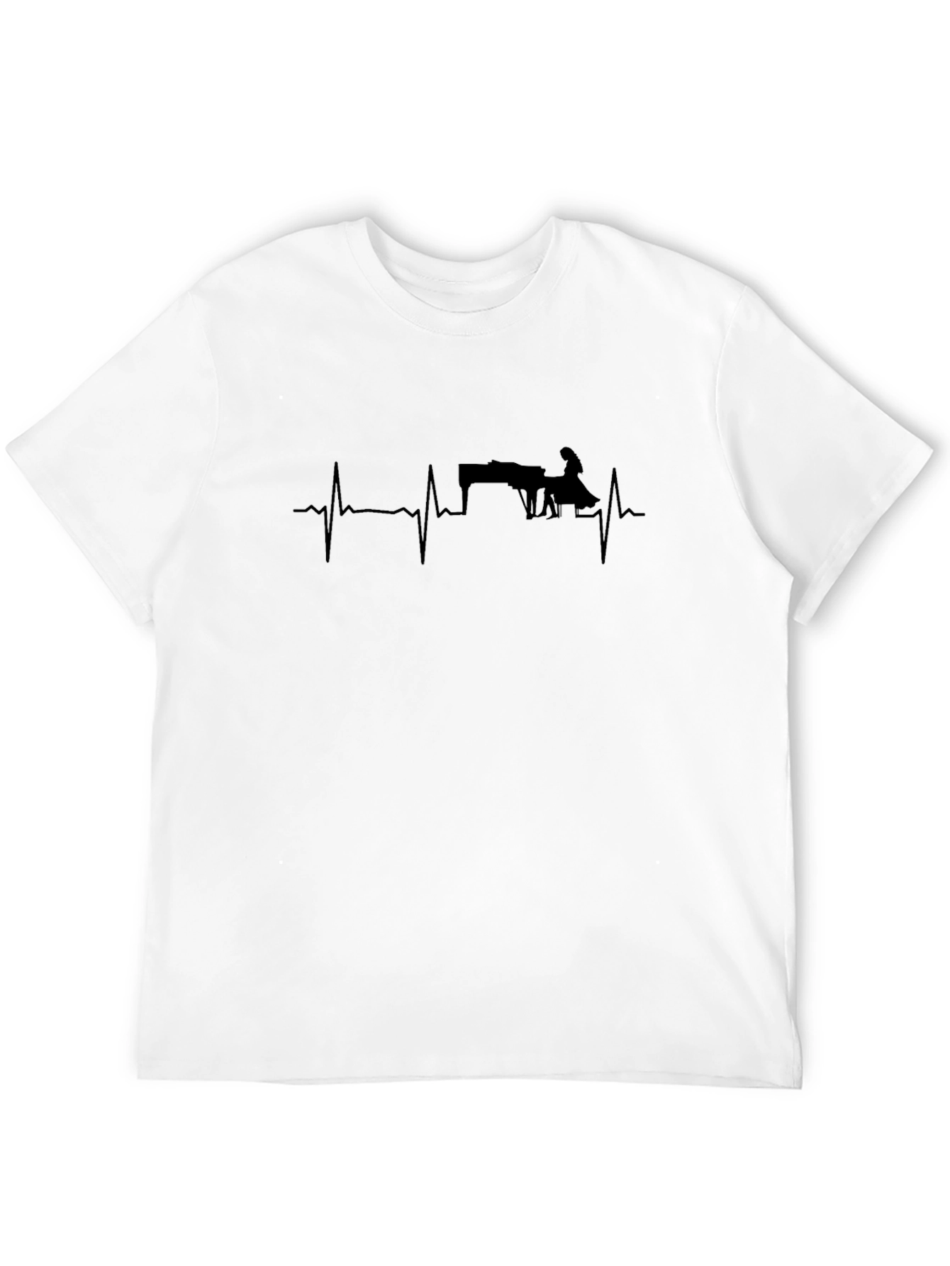 Piano Heartbeat Graphic Tee - Music Lovers Shirt