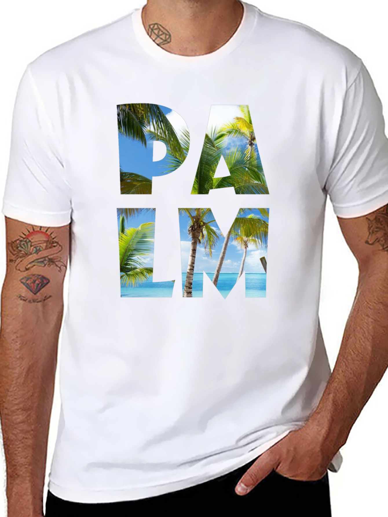 Palm Tree Graphic Black T-Shirt
