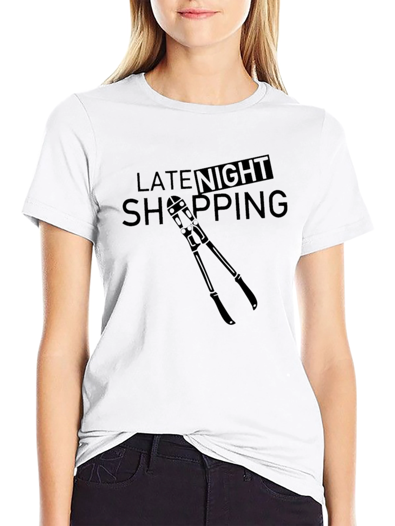 Late Night Shopping Graphic Tee - Black