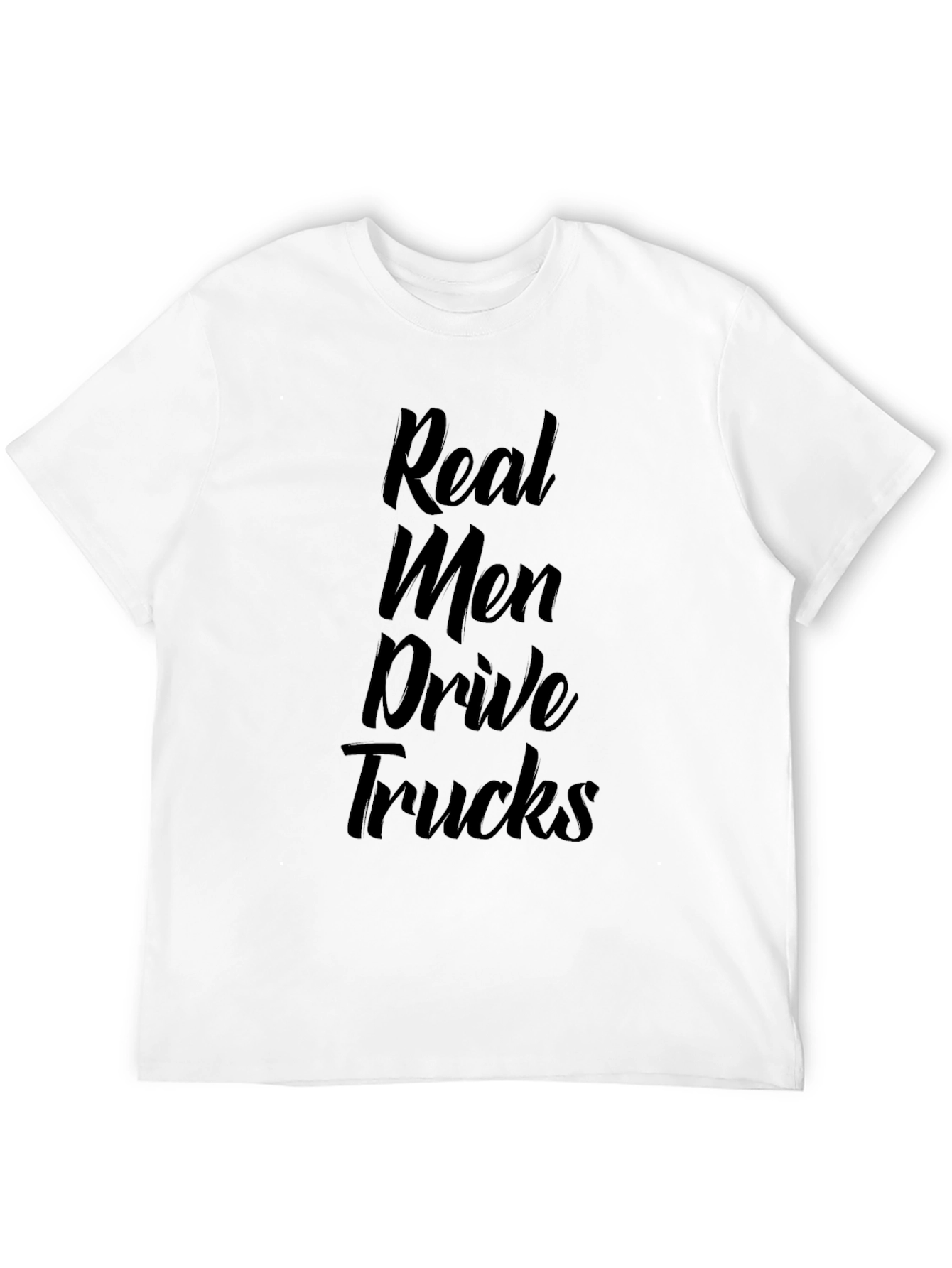 Real Men Drive Trucks Black Graphic Tee