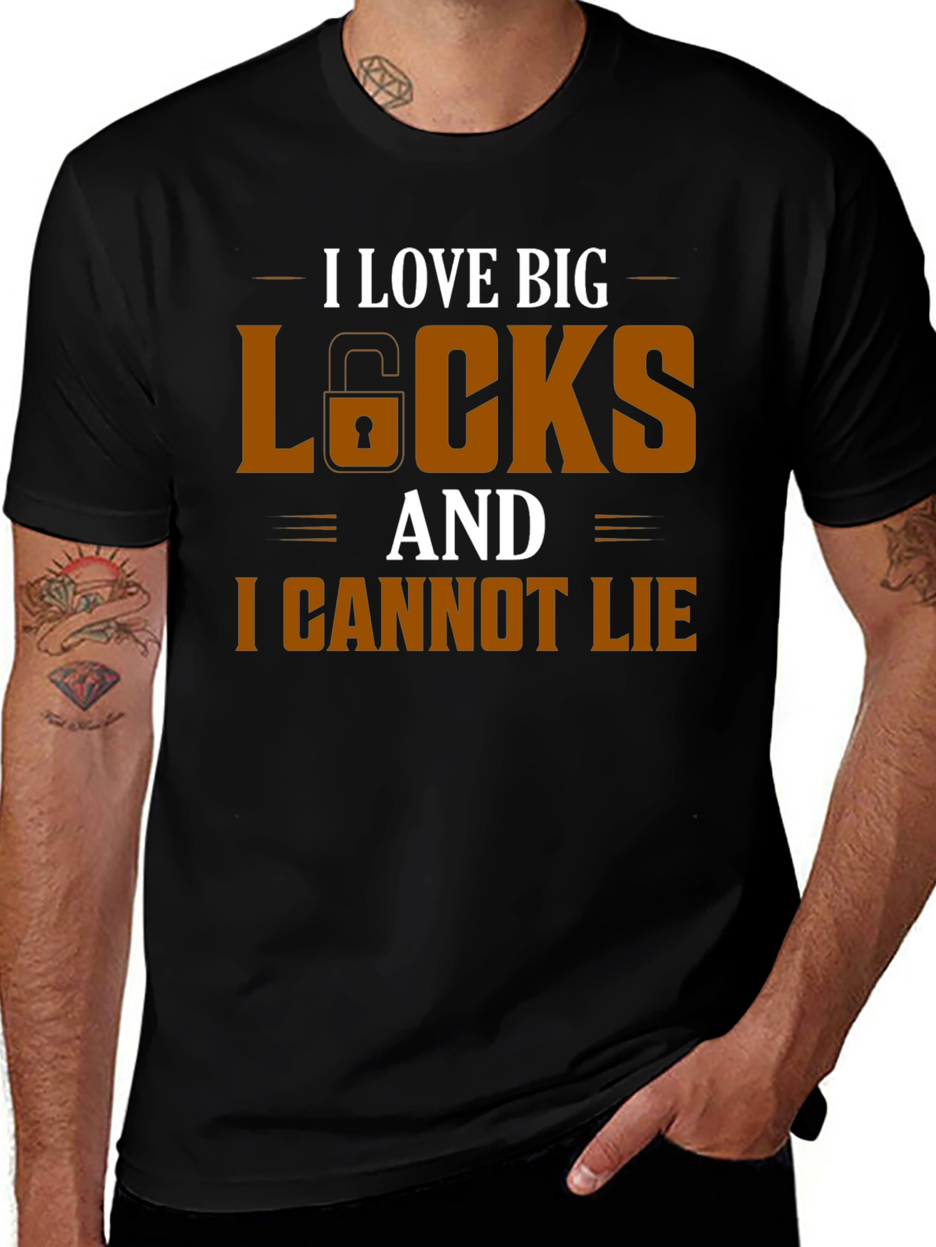I Love Big Locks Funny Graphic T-Shirt