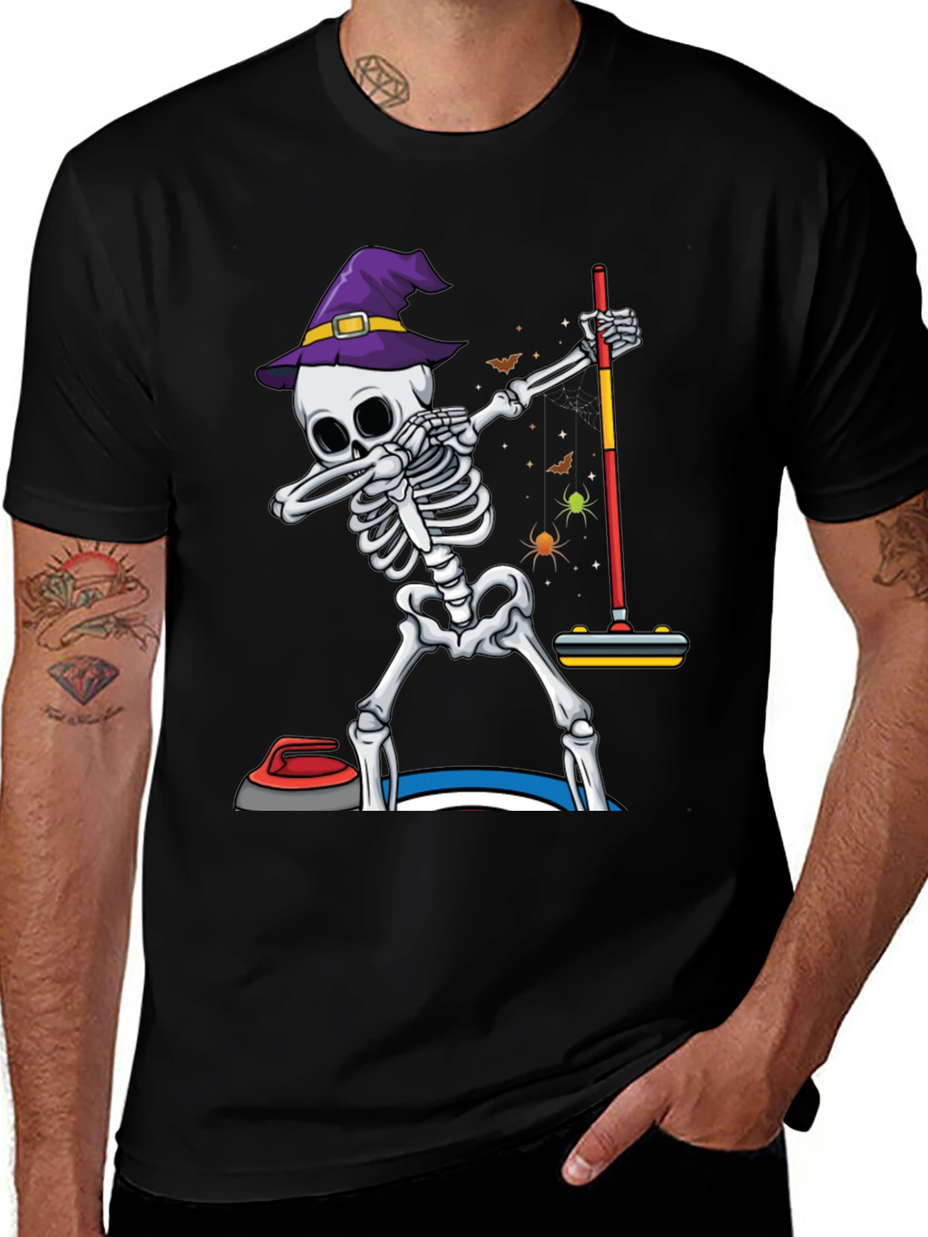 Halloween Skeleton Curling T-Shirt