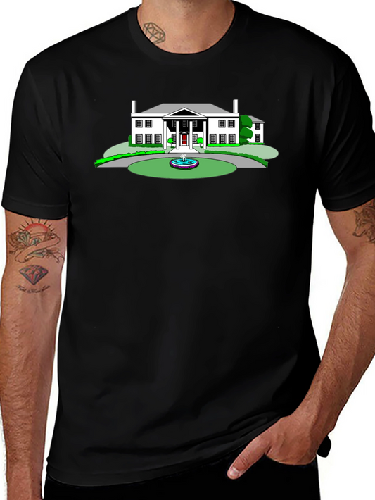 Mansion Graphic Tee - Black Crew Neck T-Shirt