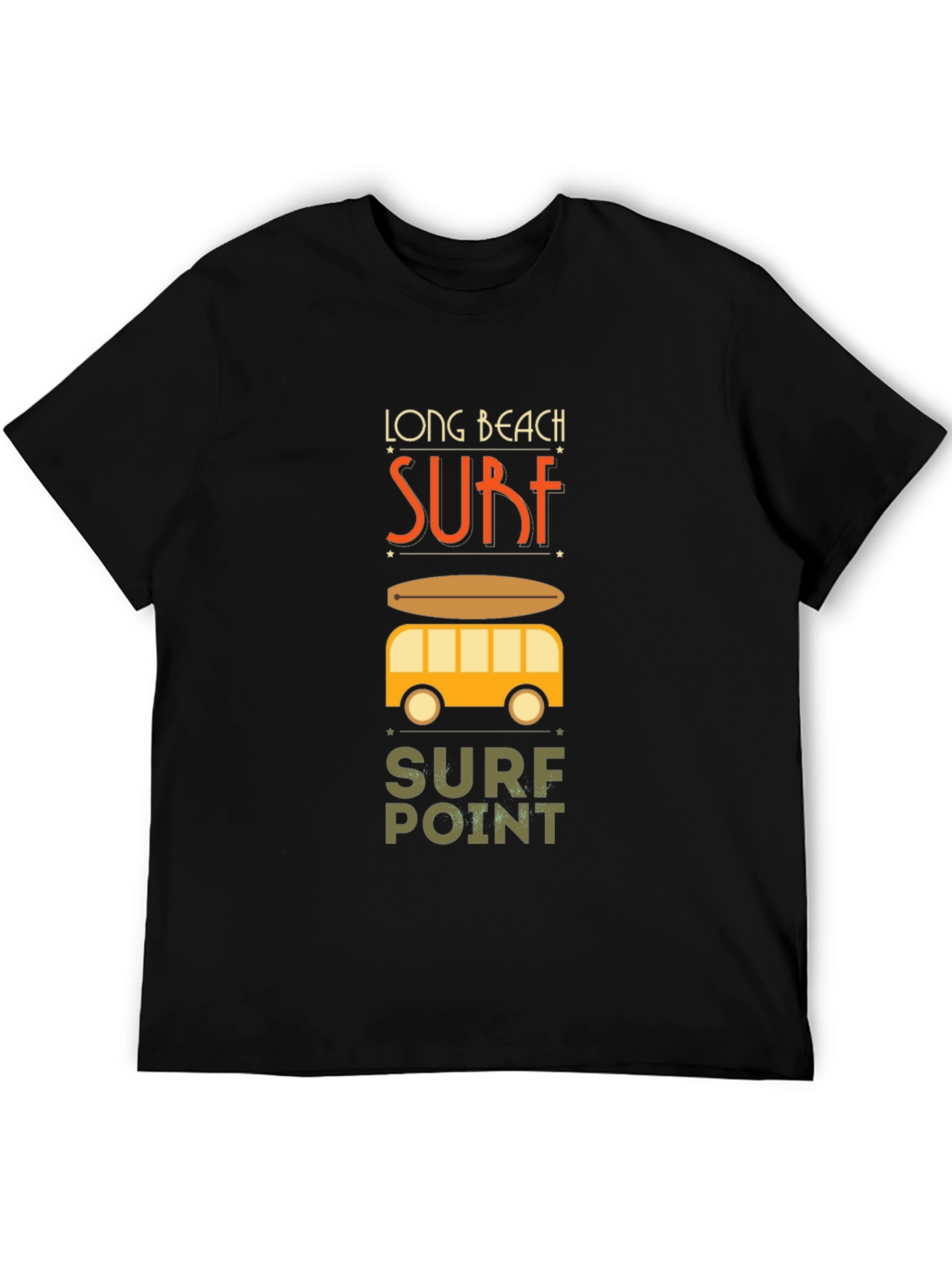 Long Beach Surf T-Shirt - Surfboard Beach Van Tee