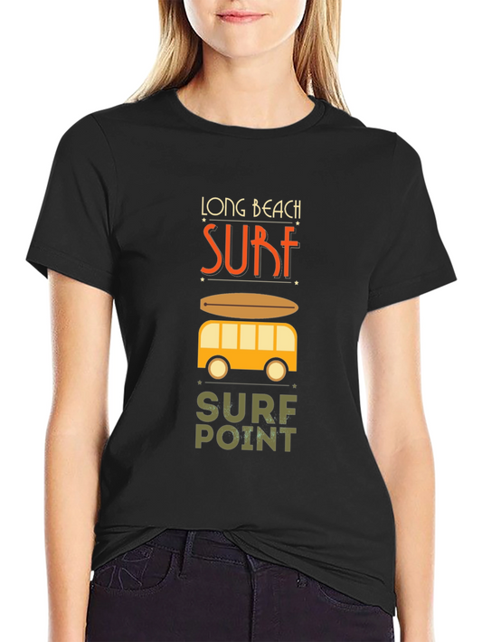Long Beach Surf T-Shirt - Surfboard Beach Van Tee
