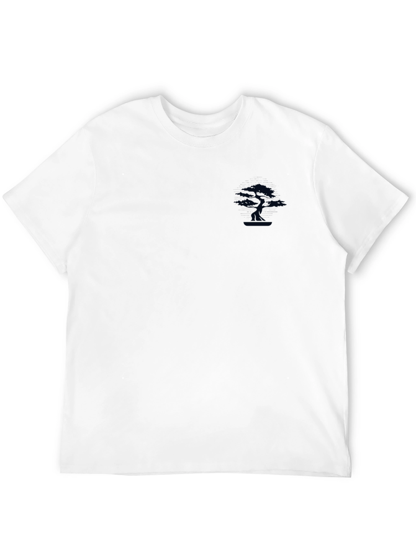 Mens Black T-Shirt with Small Tree Graphic