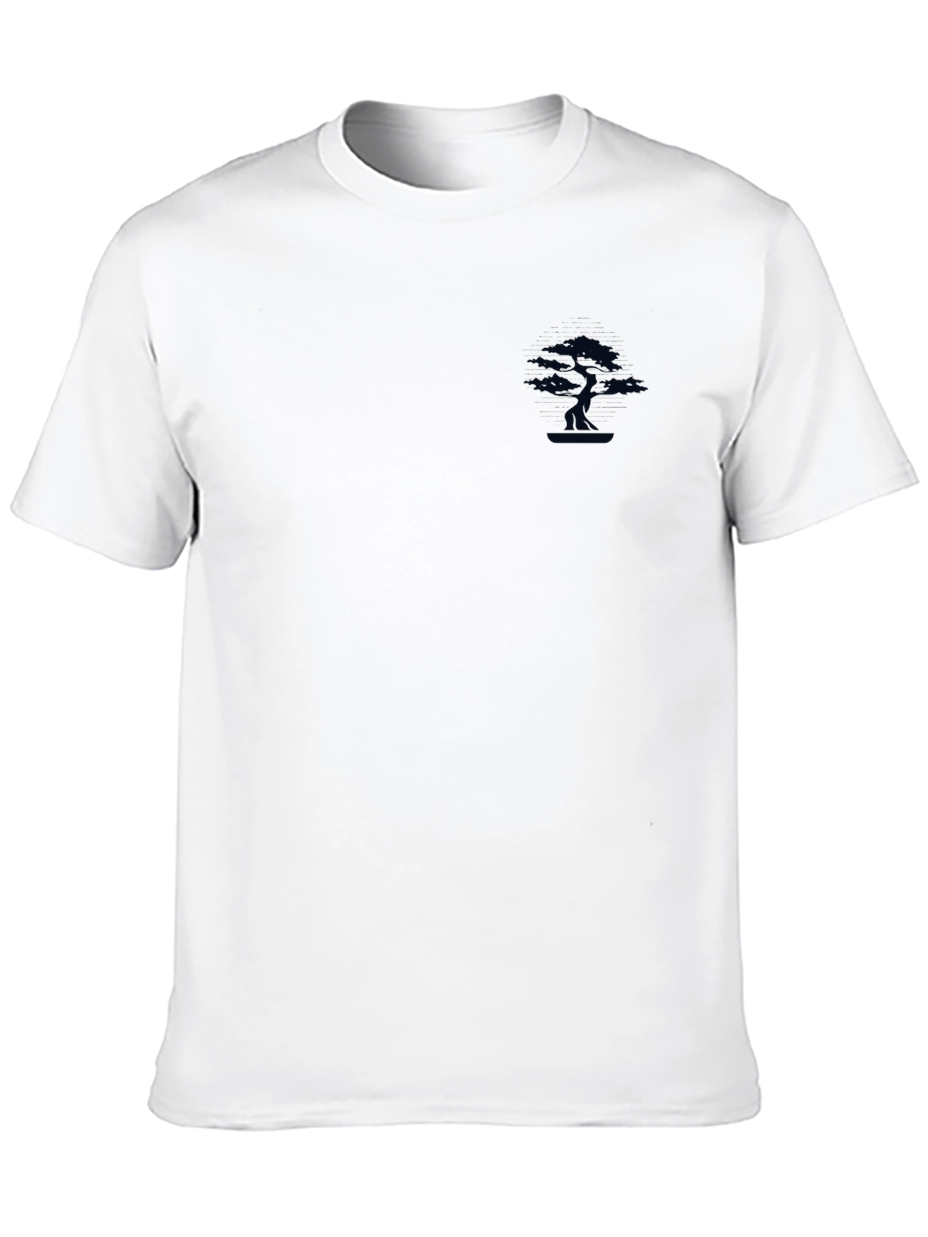 Mens Black T-Shirt with Small Tree Graphic