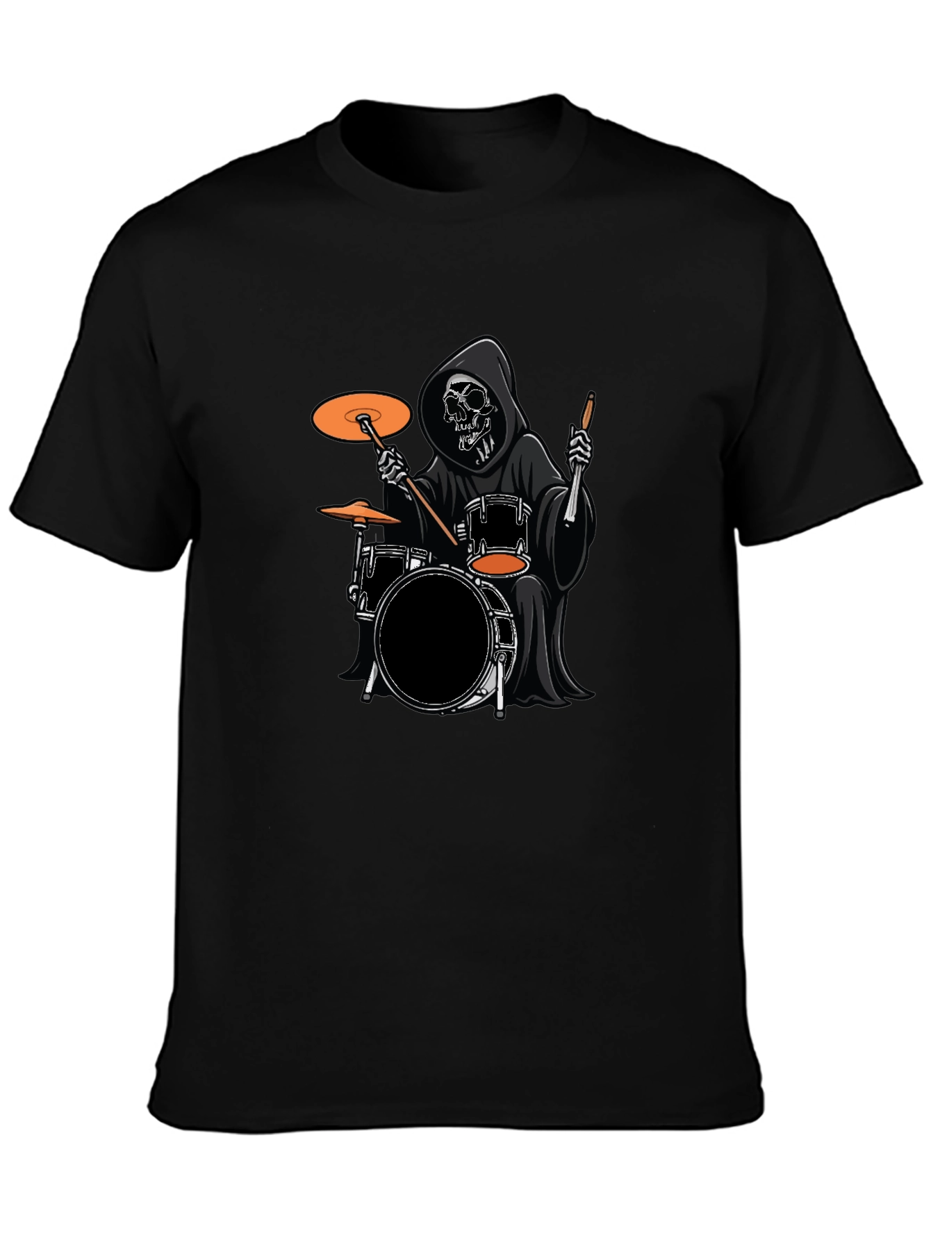 Grim Reaper Drummer Black T-Shirt
