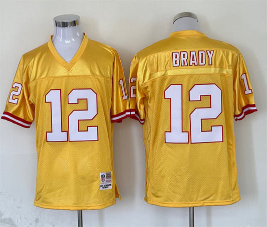Men's Tampa Bay Buccaneers Tom Brady Mitchell & Ness Yellow Legacy Replica Jerseys