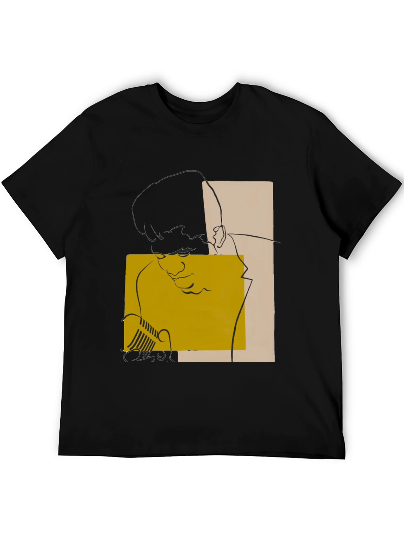 Abstract Graphic Print Black Tee