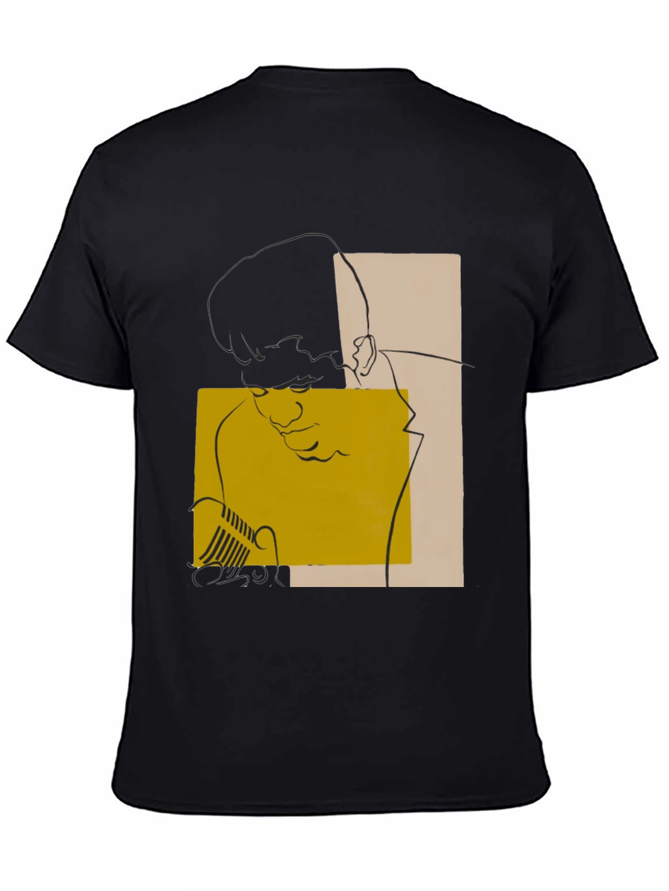 Abstract Graphic Print Black Tee