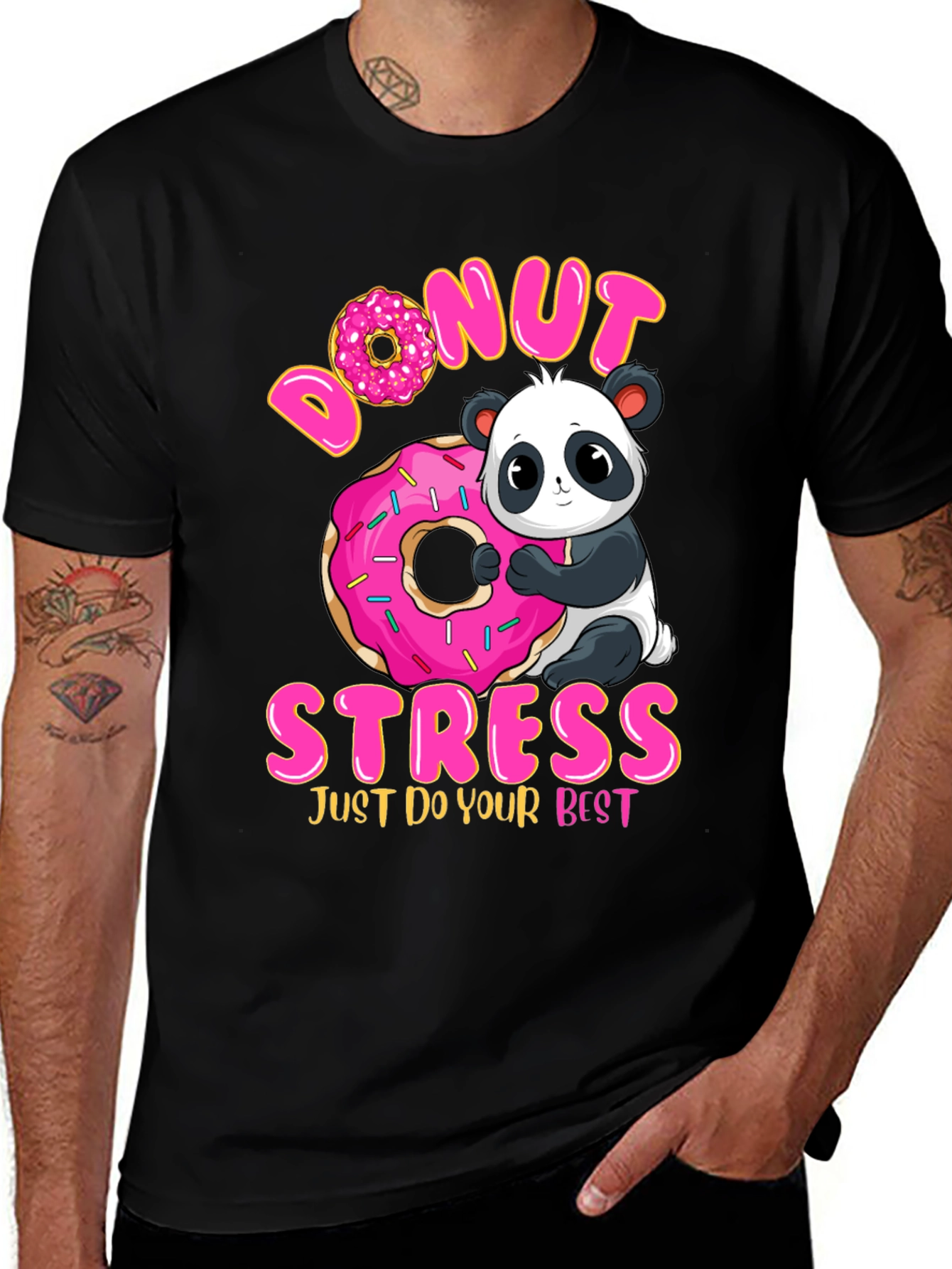 Donut Stress Panda Graphic Tee