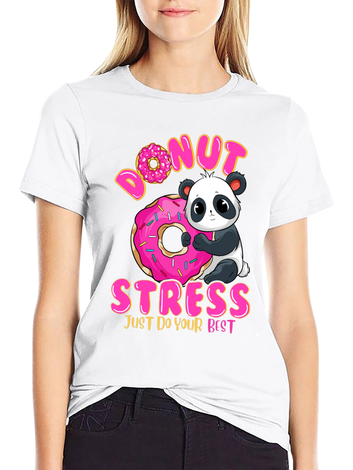 Donut Stress Panda Graphic Tee