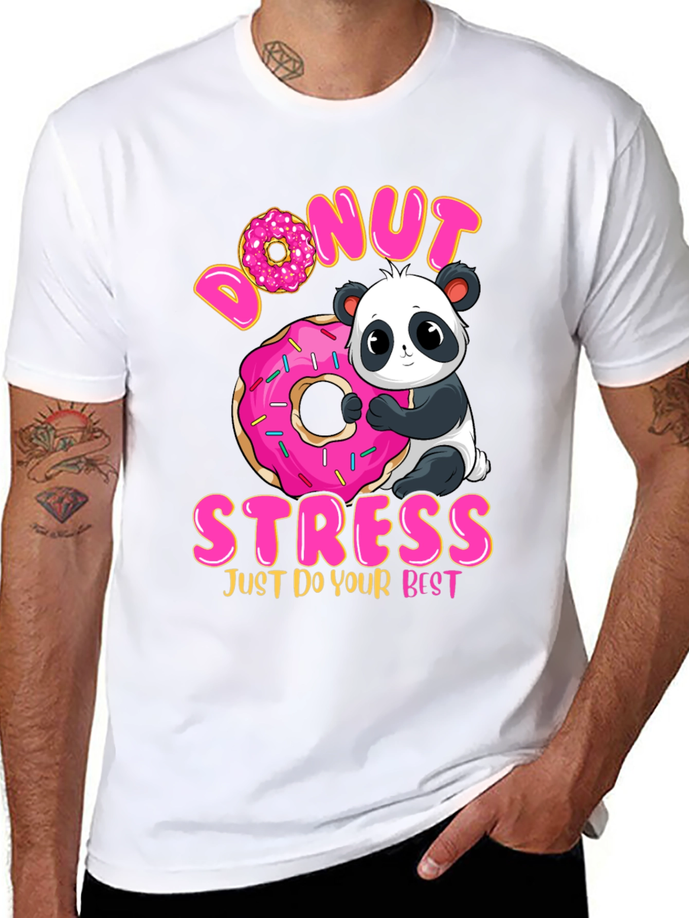 Donut Stress Panda Graphic Tee