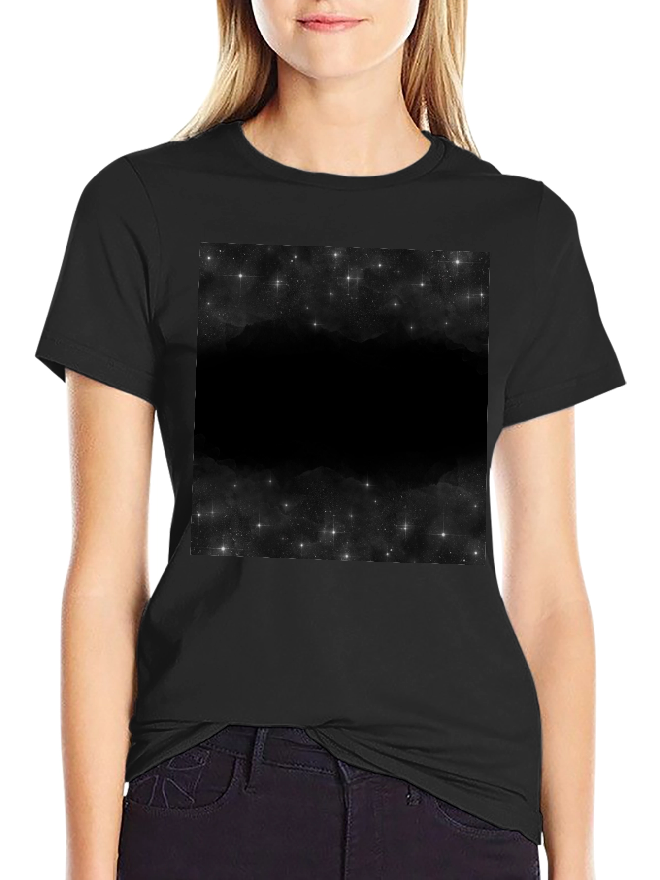 Nebula Print Black T-Shirt