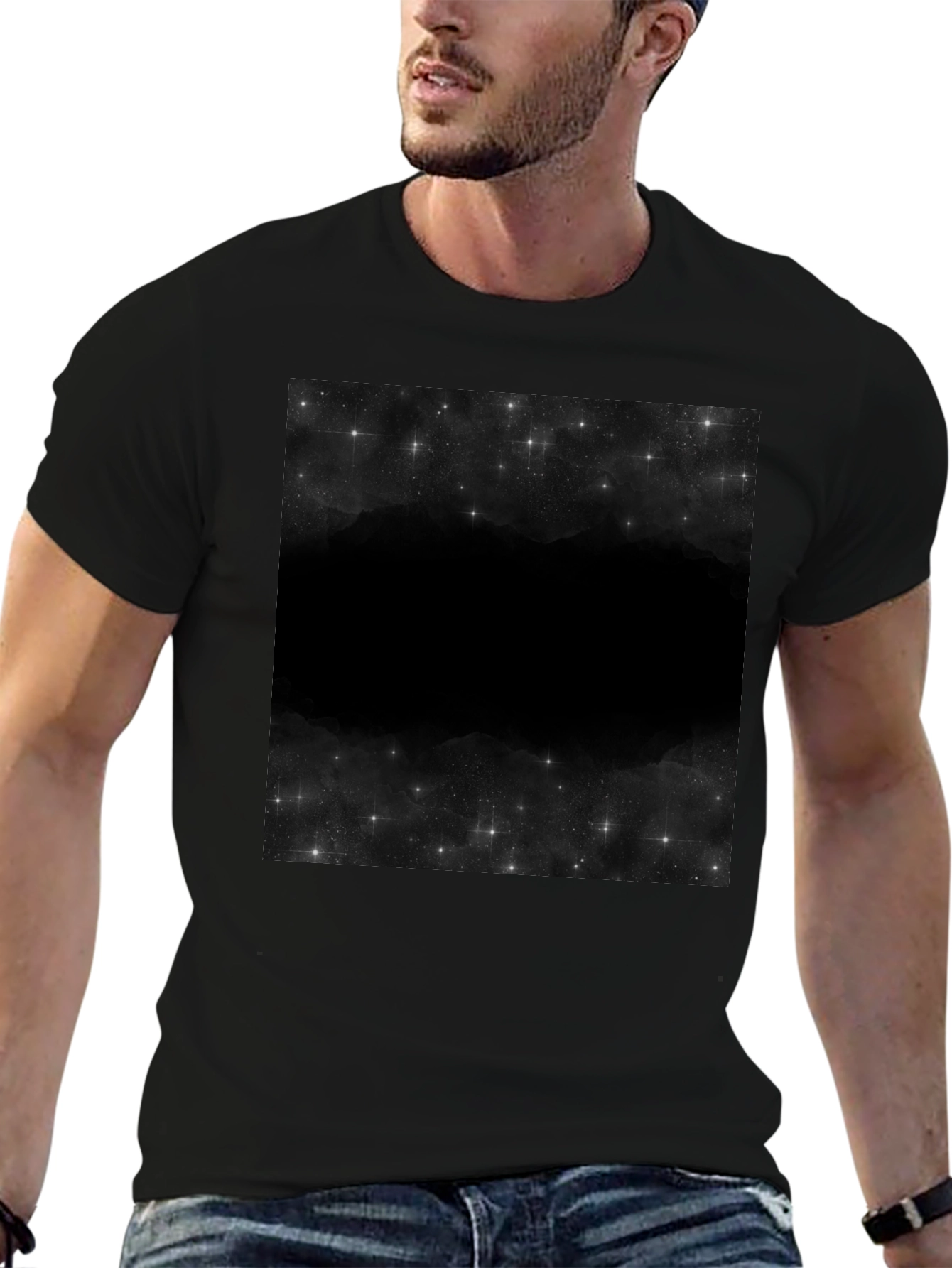 Nebula Print Black T-Shirt