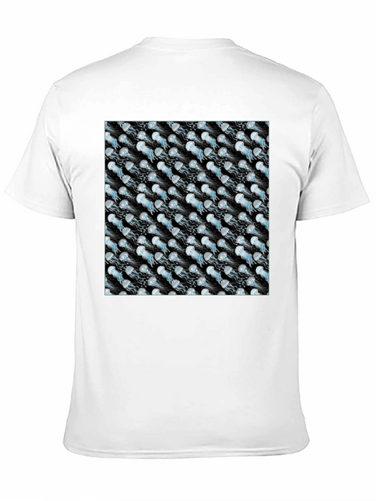 Jellyfish Pattern Black T-Shirt