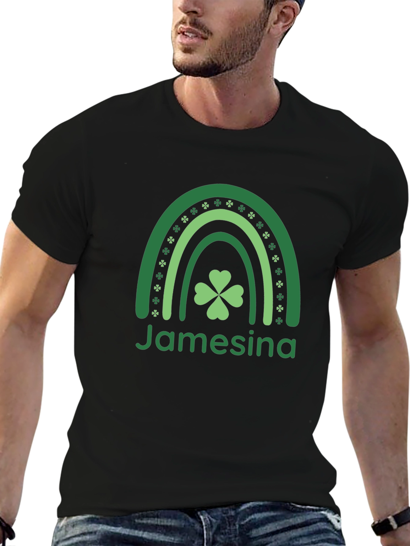 Jamesina St. Patricks Day Rainbow Clover T-Shirt