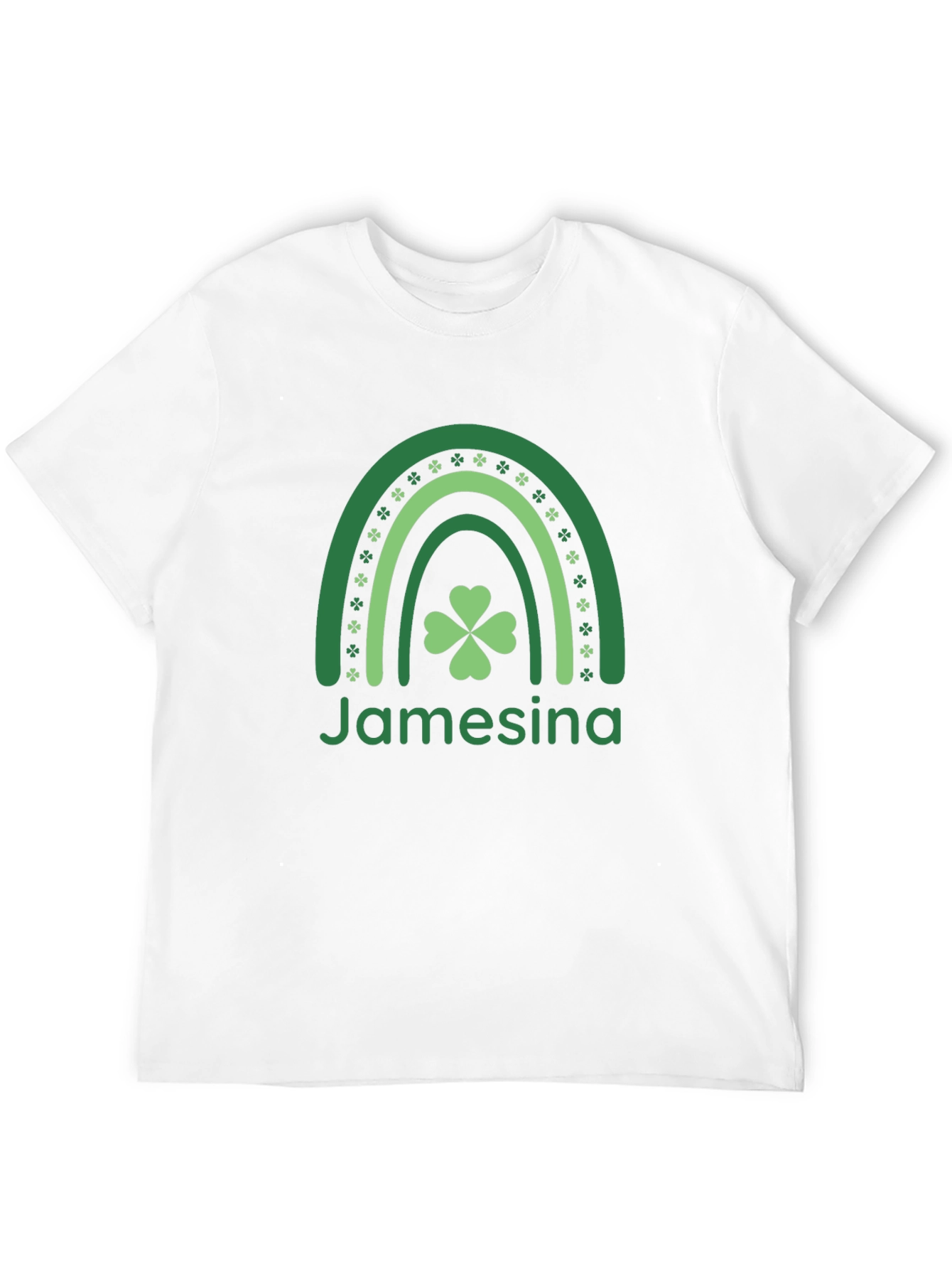 Jamesina St. Patricks Day Rainbow Clover T-Shirt