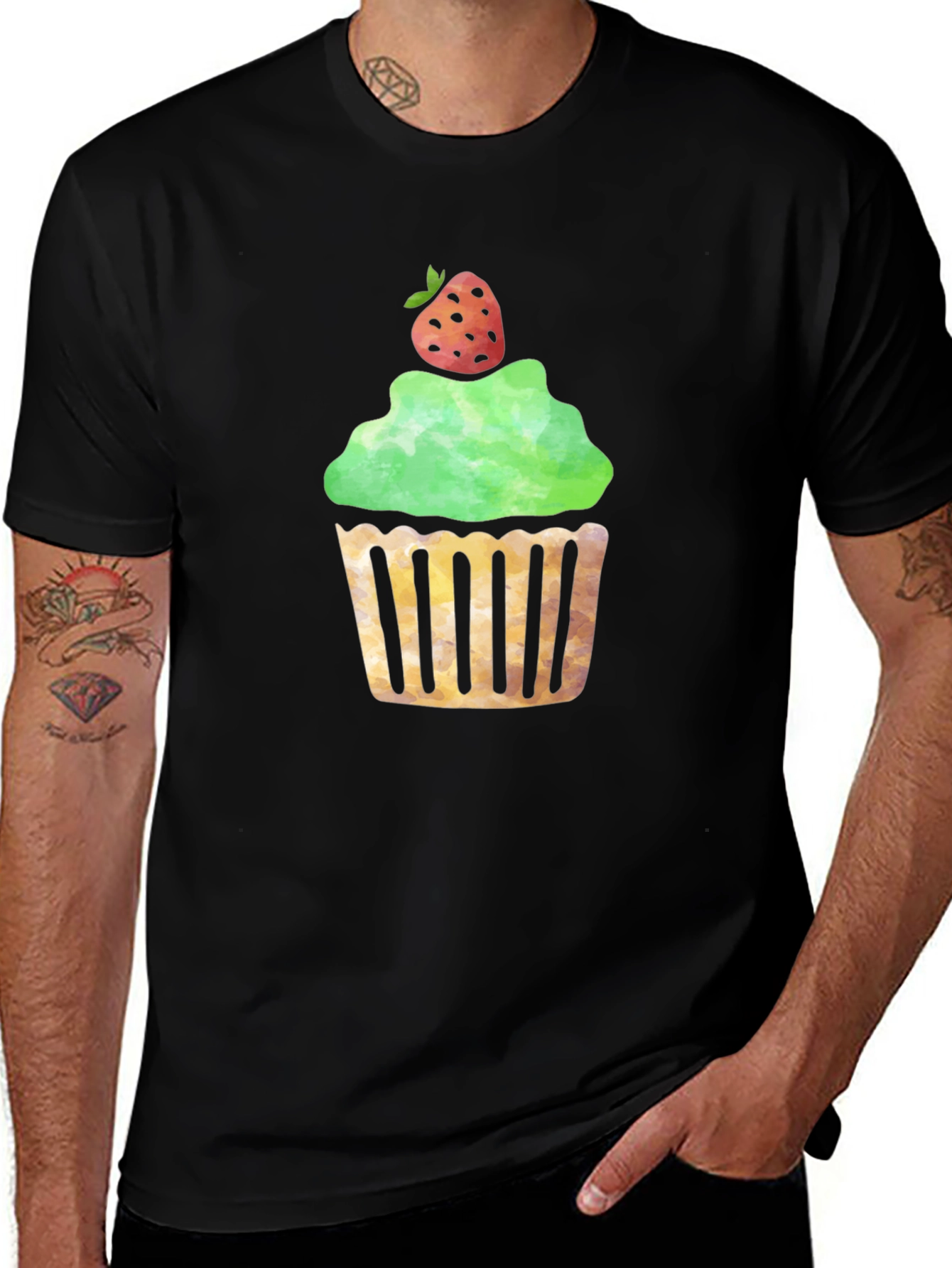 Cupcake Graphic Black T-Shirt
