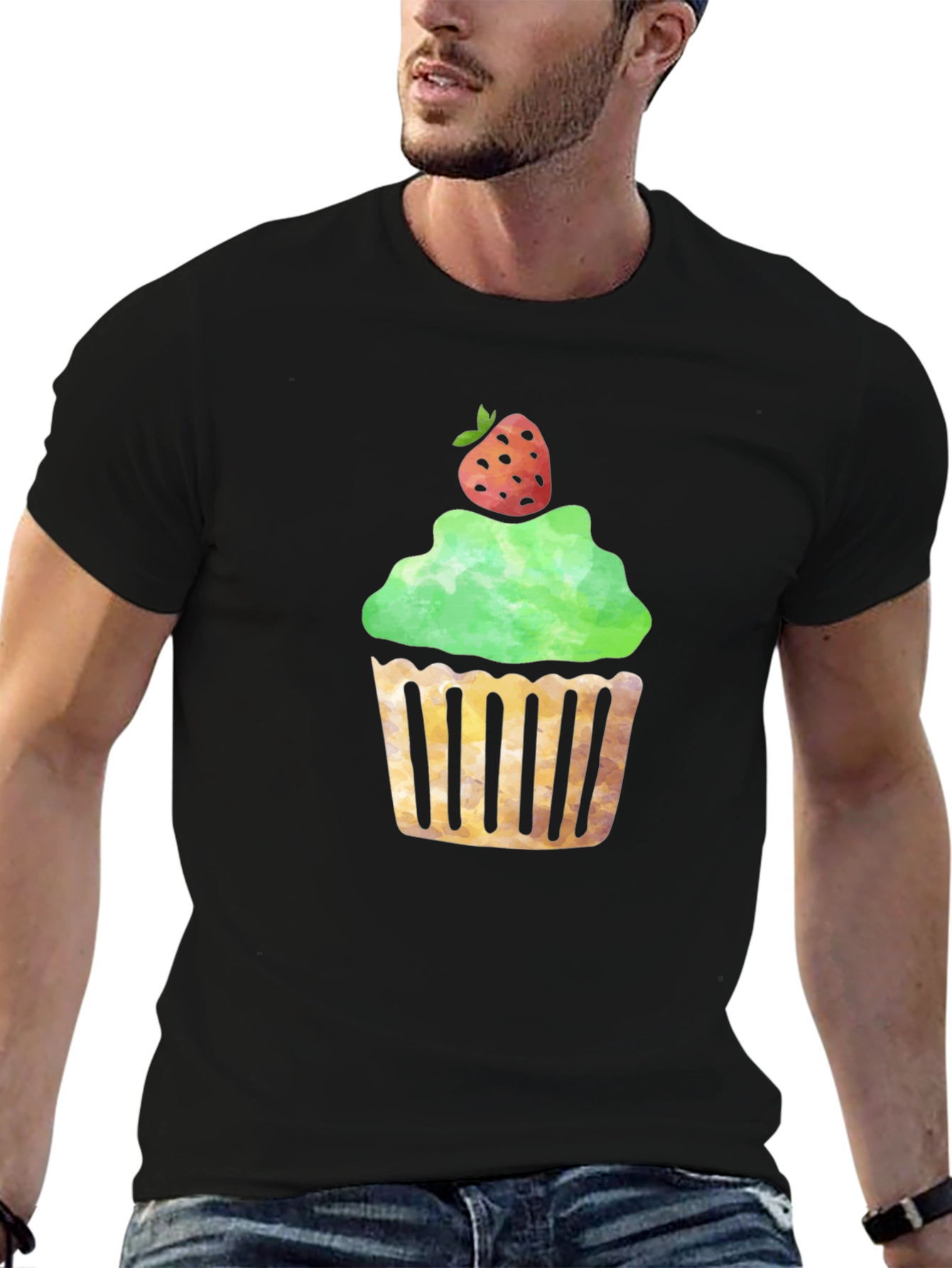 Cupcake Graphic Black T-Shirt
