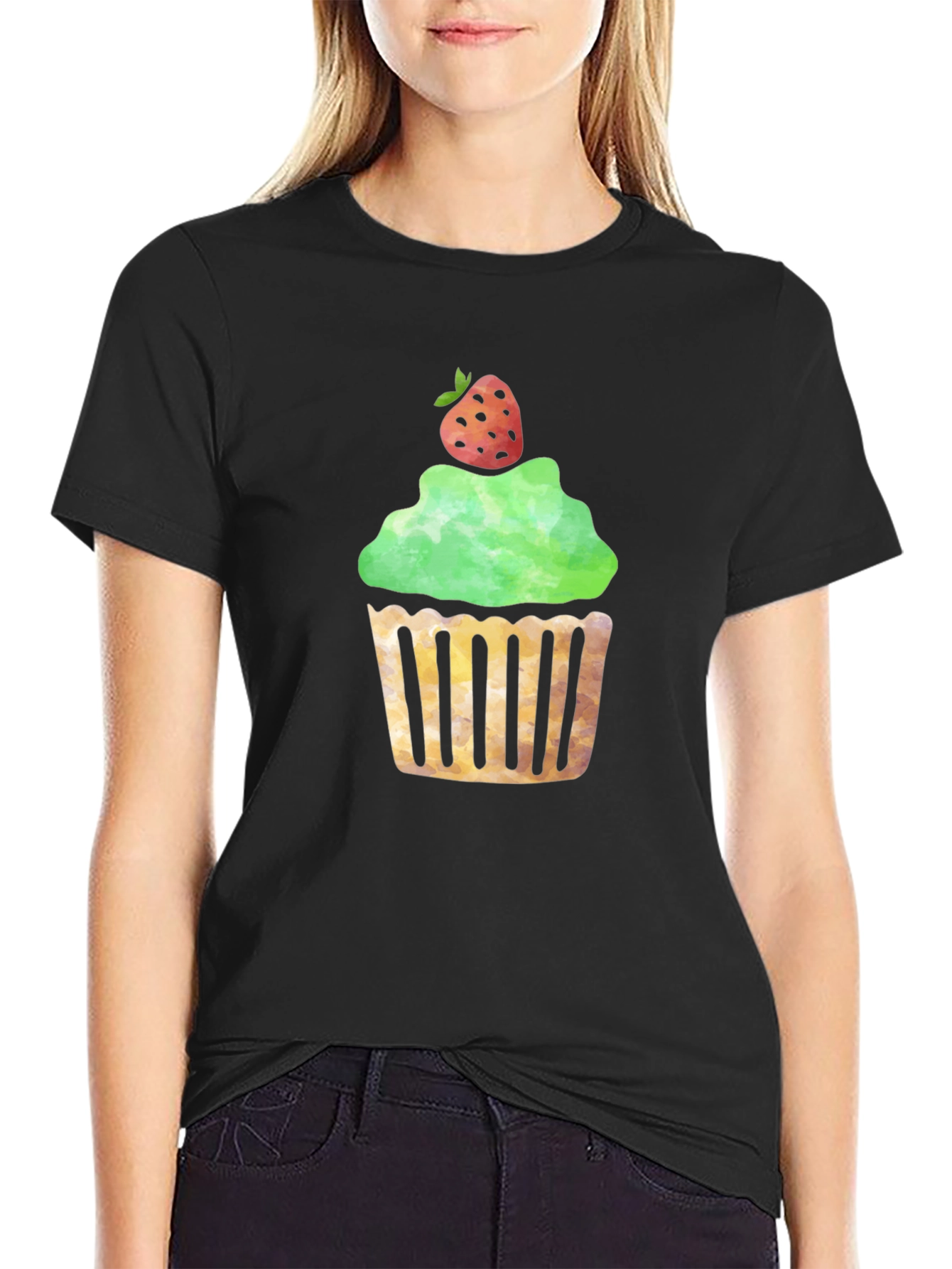 Cupcake Graphic Black T-Shirt