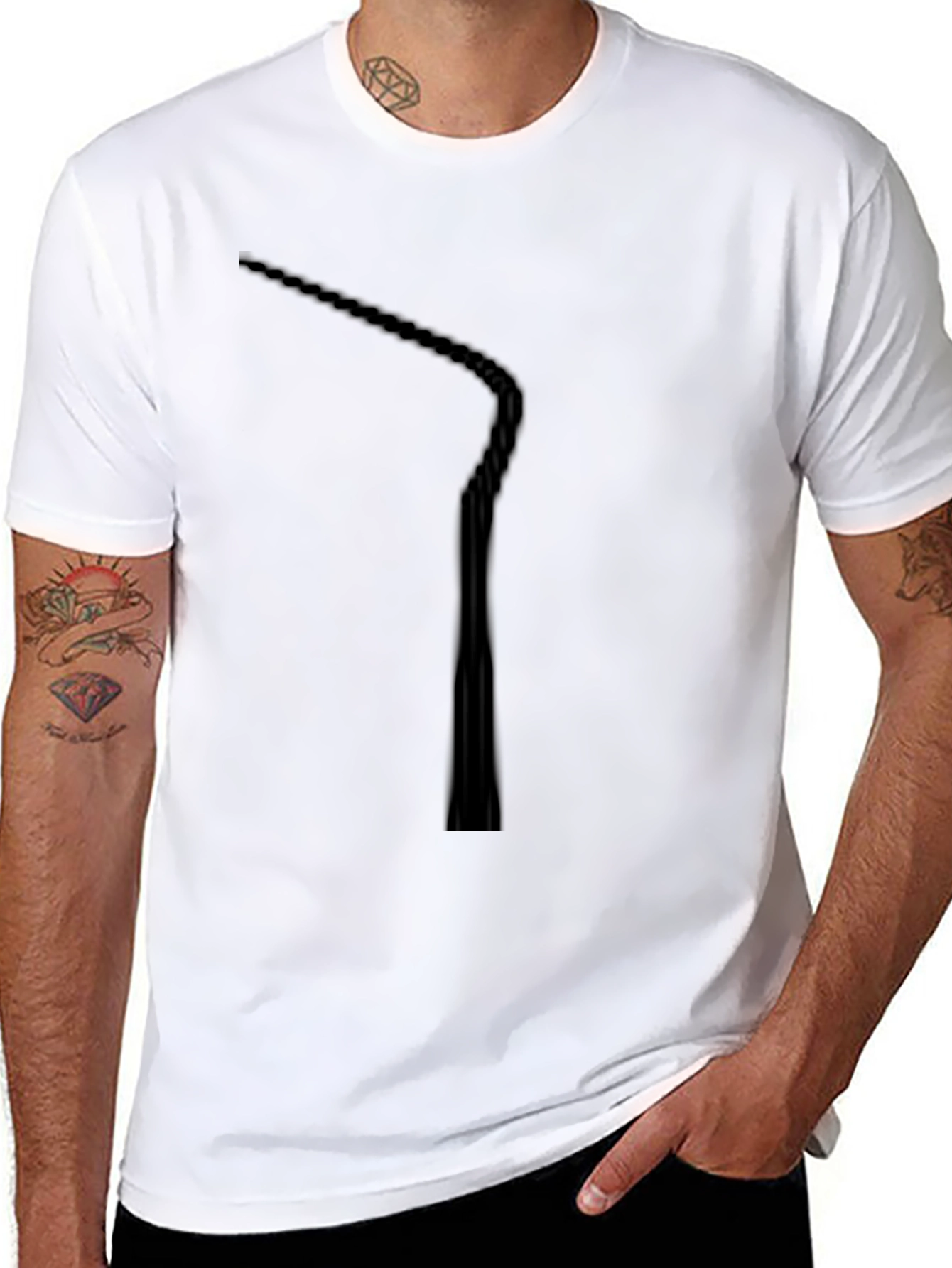 Mens Black Minimalist Graphic Tee
