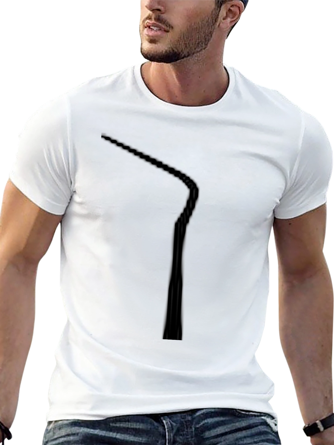 Mens Black Minimalist Graphic Tee