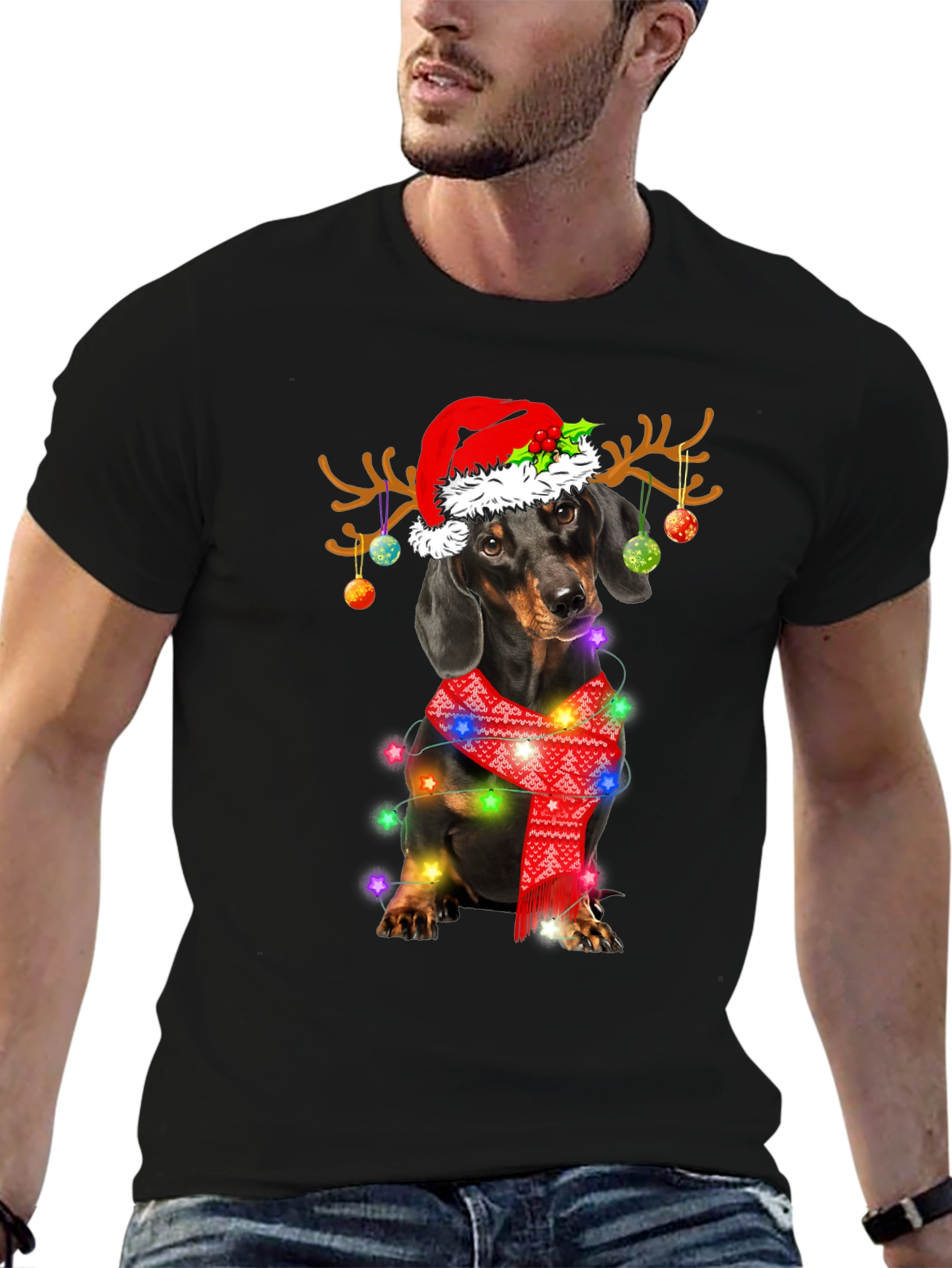 Dachshund Christmas Lights T-Shirt