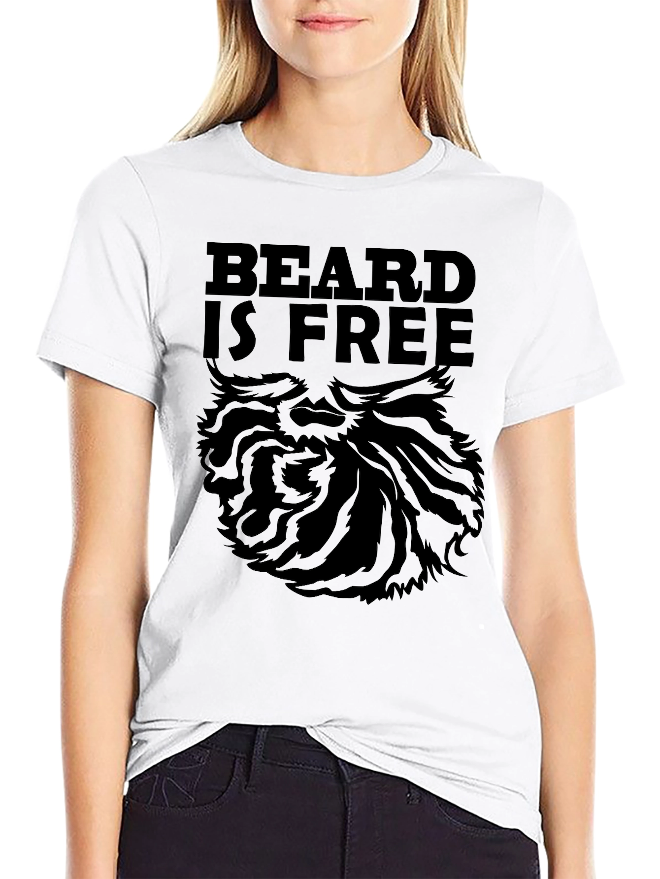 Beard is Free Graphic T-Shirt - Black