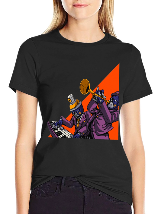 Jazz Duo Graphic Tee - Cool Musician T-Shirt
