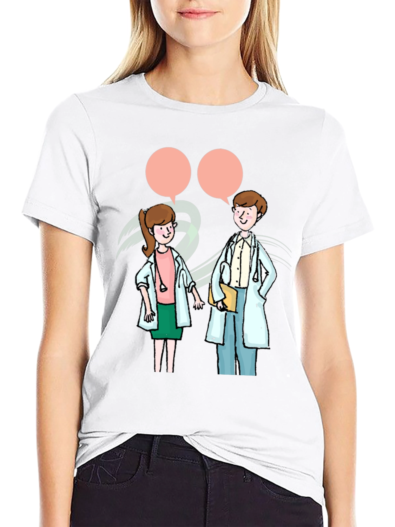 Doctor Cartoon Black T-Shirt