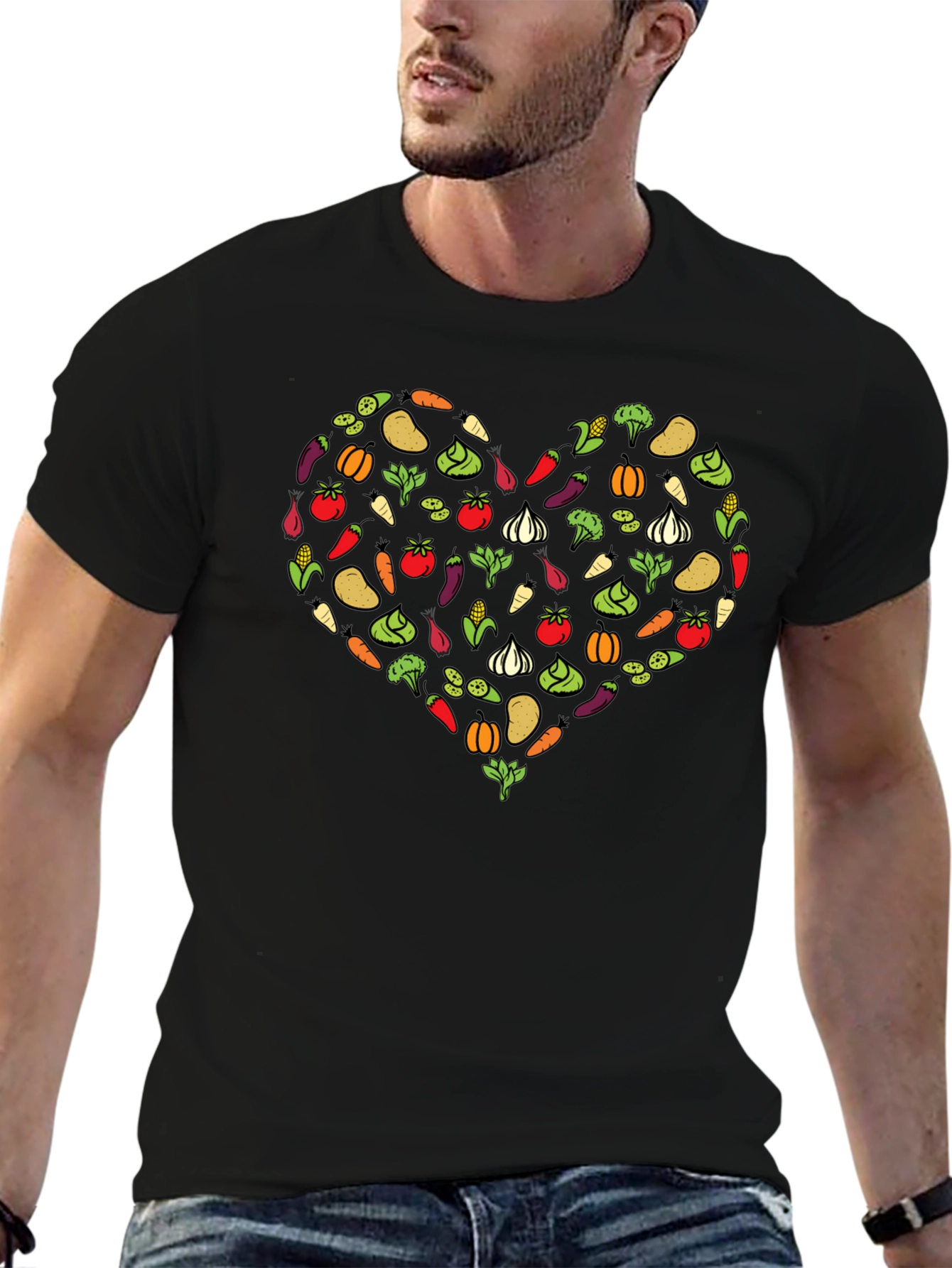Vegetable Heart Graphic T-Shirt