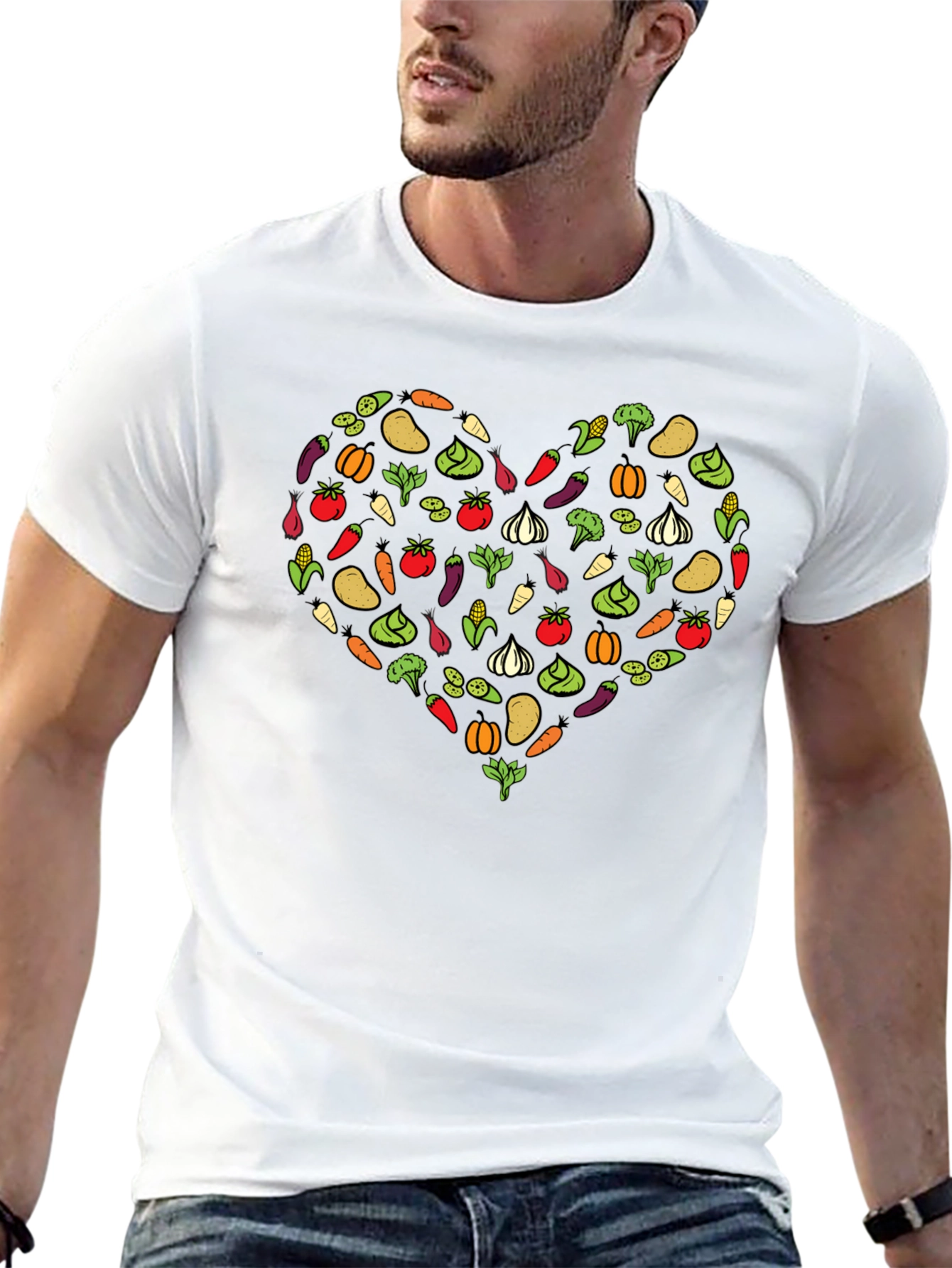 Vegetable Heart Graphic T-Shirt