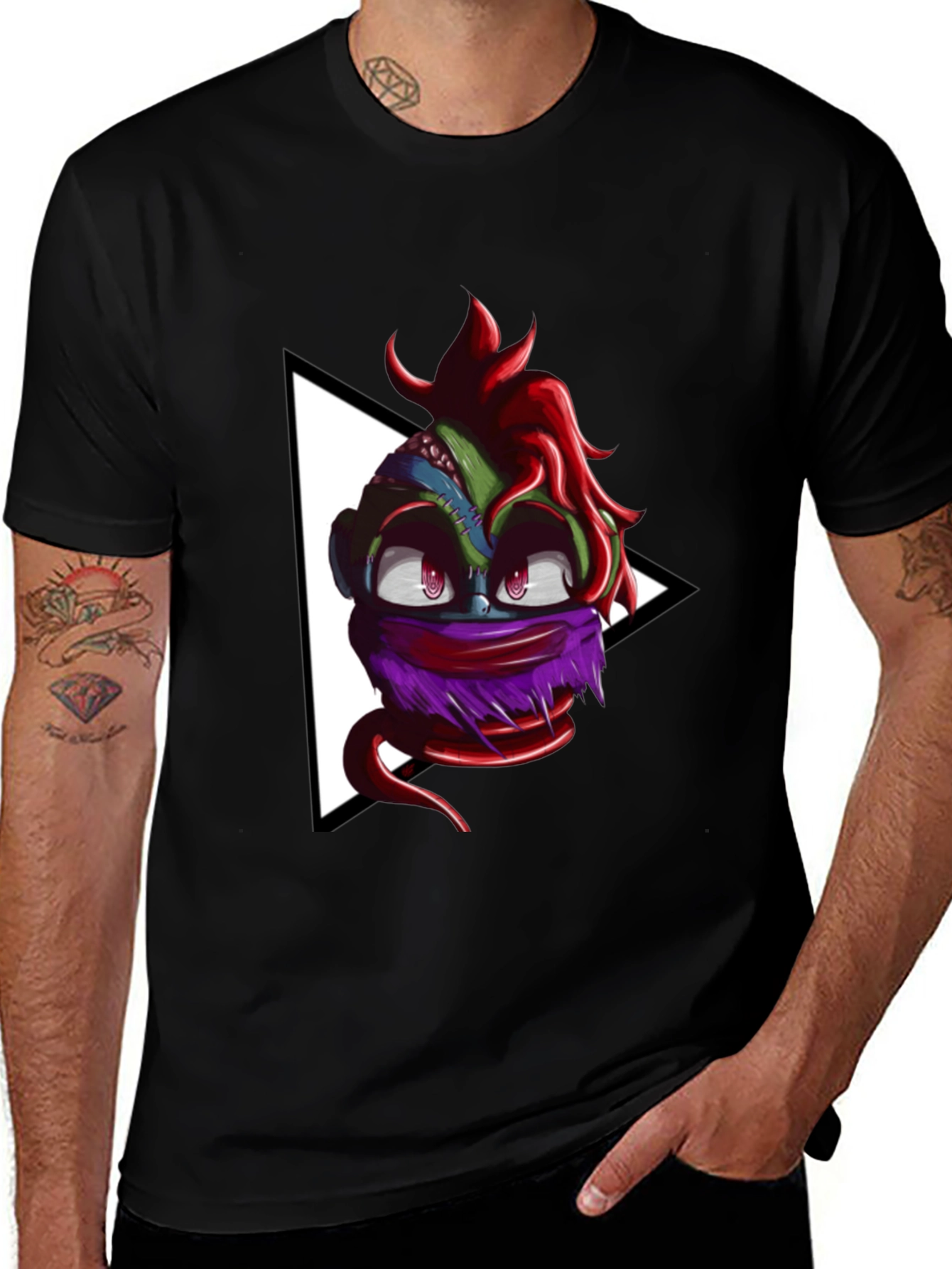 Monster Head Graphic Black T-Shirt