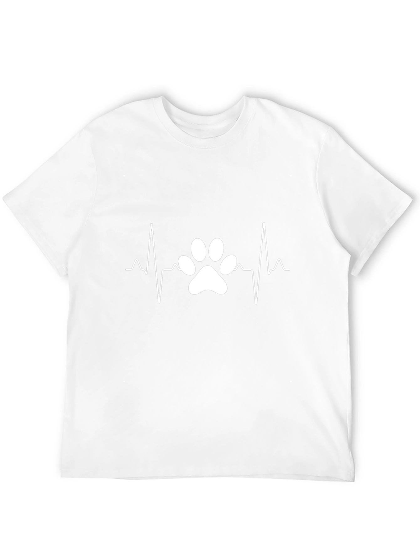 Dog Paw Heartbeat Tee - Black Casual T-Shirt