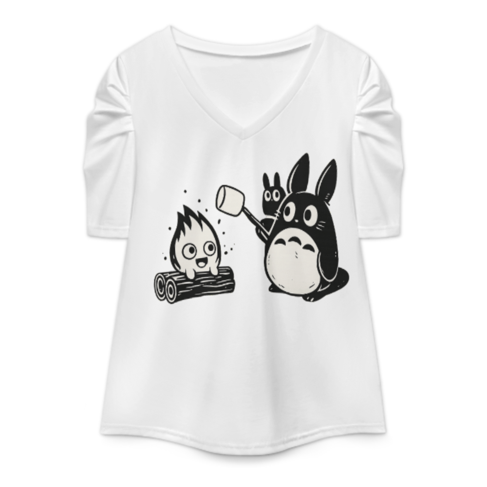 Cute Forest Campfire Cartoon Shirt, Cozy Anime Inspired Graphic Tee, Whimsical Camping Character Top, Funny Nature Lover Apparel, Minimal Aesthetic Gift(z698)