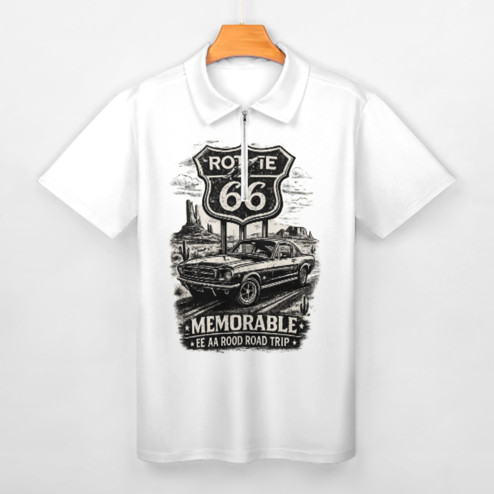 Route 66 Vintage Muscle Car Shirt, Retro American Road Trip Graphic Tee, Classic Desert Highway Apparel, Old School Car Lover Unisex Fashion Top(z706)