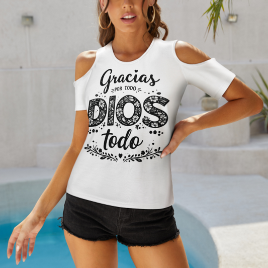 Gracias Por Todo Dios Floral Faith Shirt, Inspirational Spanish Quote Tee, Christian Graphic Top, Cute Floral Typography Shirt, Faith Based Gift for Women(z711)