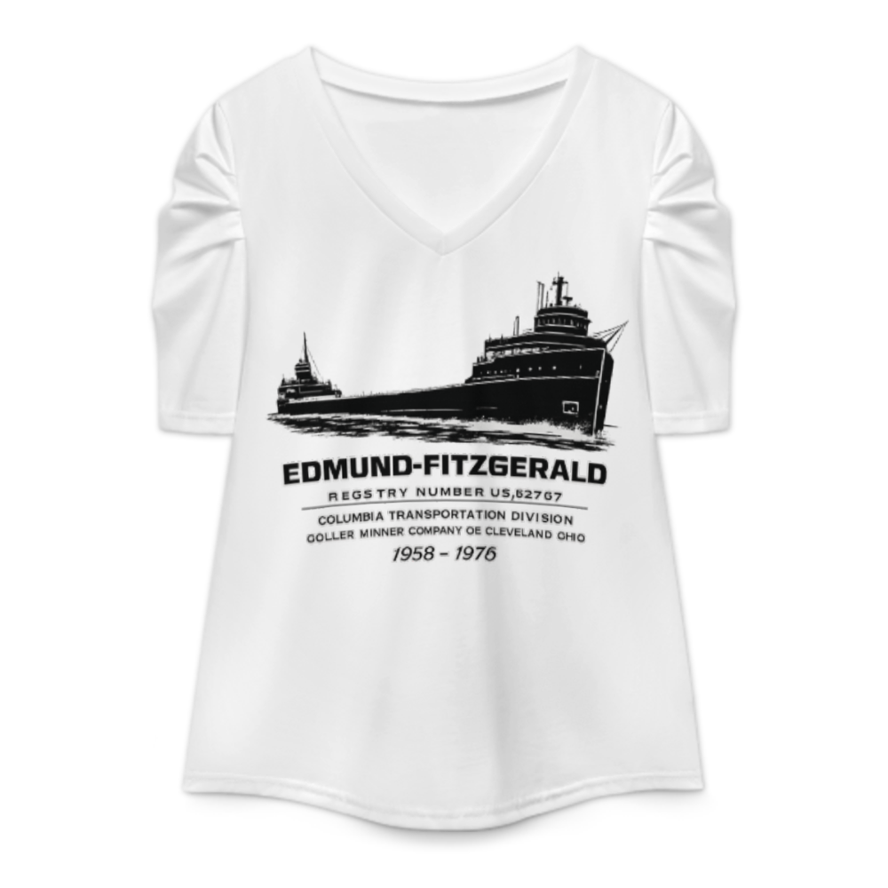Edmund Fitzgerald Vintage Ship Graphic Tee, Great Lakes Freighter Shirt, Nautical History T-Shirt, Retro Maritime Graphic Top, Classic Lake Superior Boat Apparel(z694)