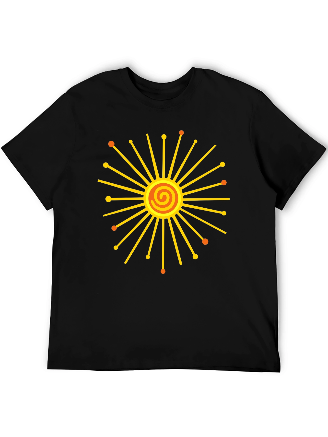 Radiant Sunburst Graphic Black T-Shirt