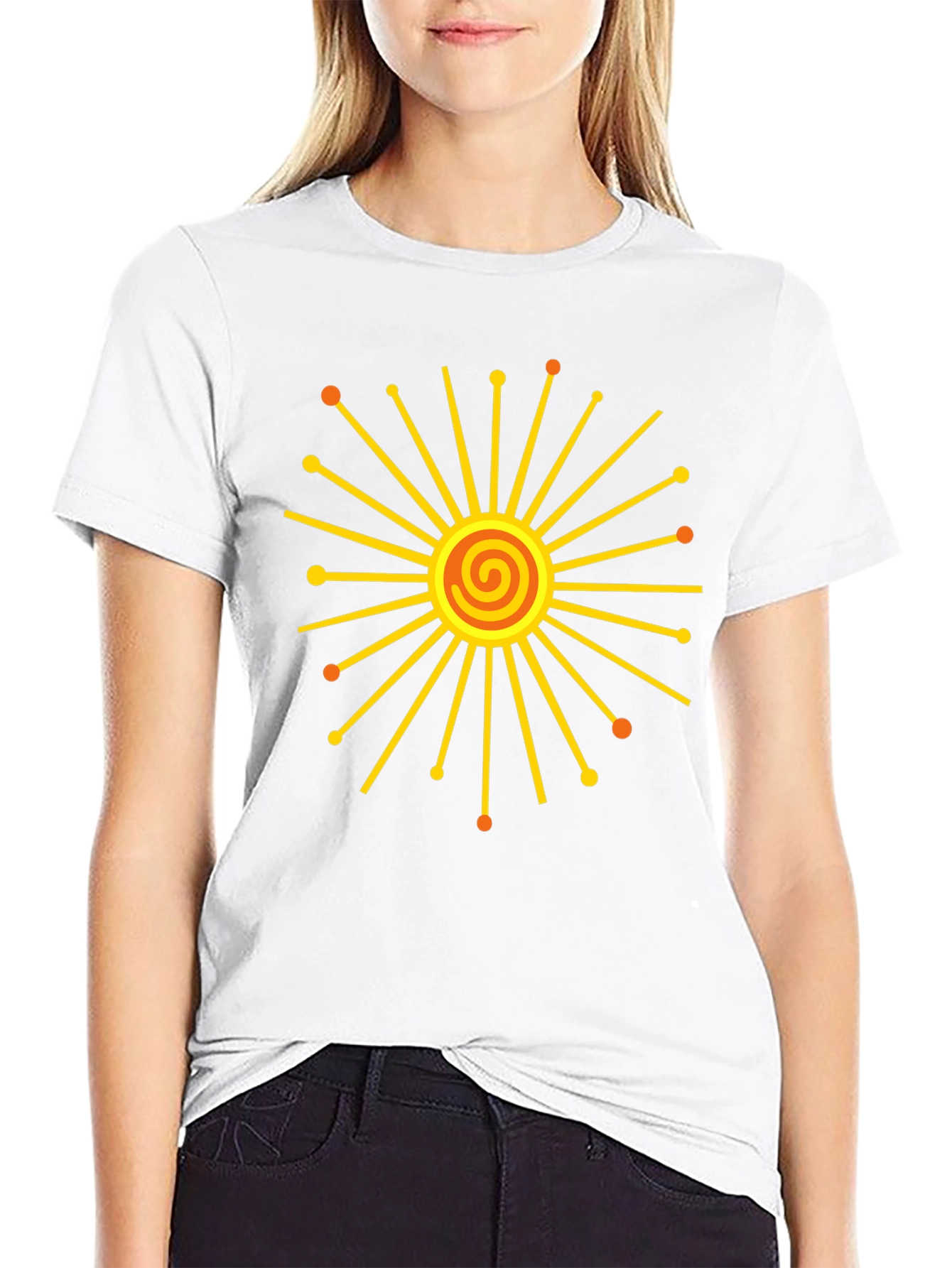 Radiant Sunburst Graphic Black T-Shirt