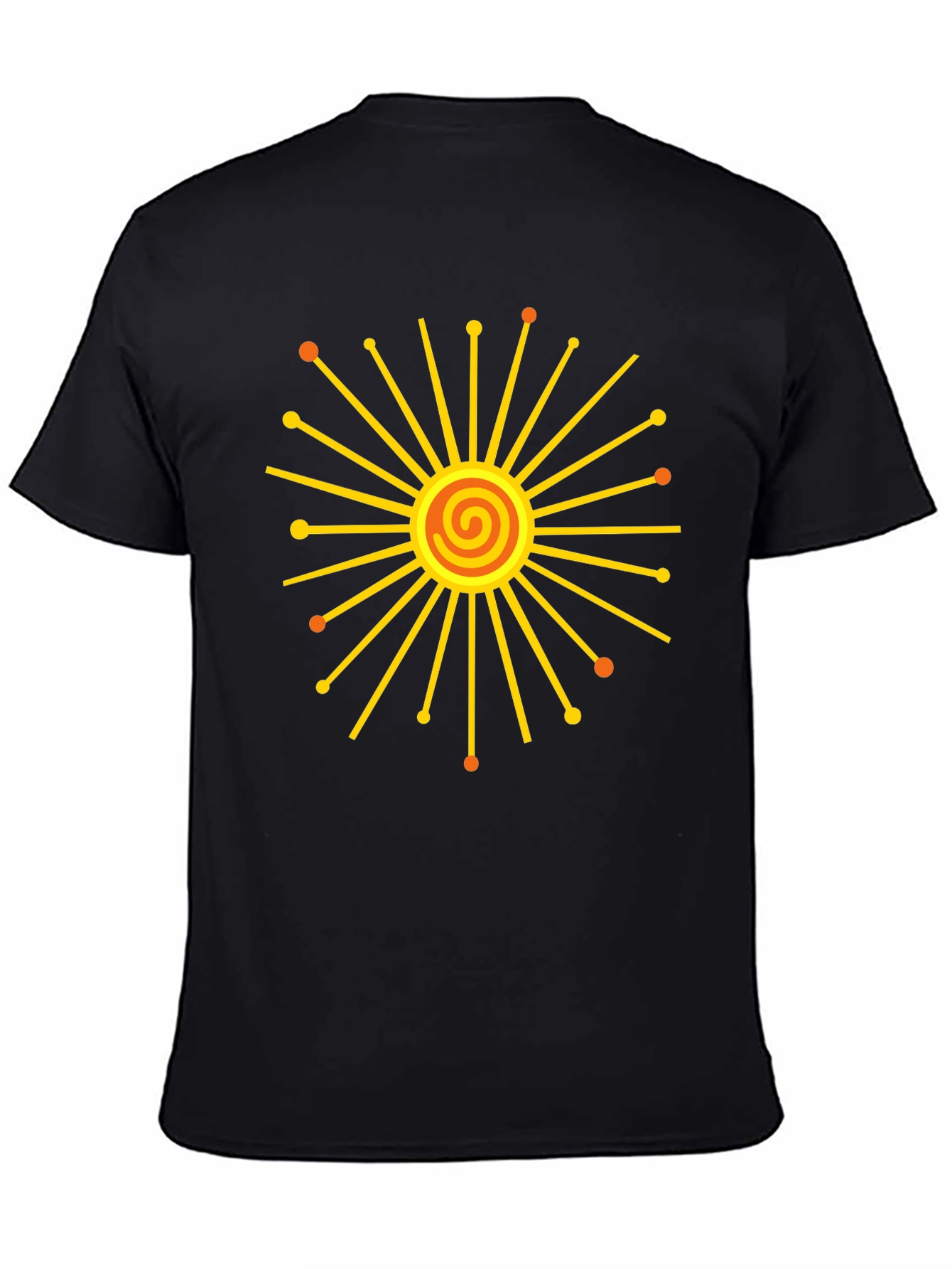 Radiant Sunburst Graphic Black T-Shirt