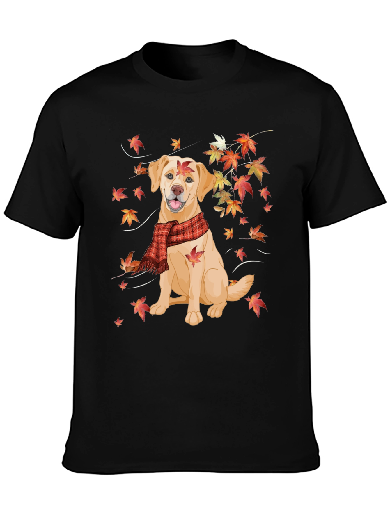 Autumn Dog Graphic Tee - Labrador in Scarf
