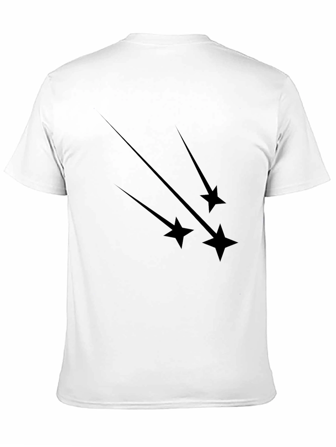 Mens Black T-Shirt with Falling Star Graphic