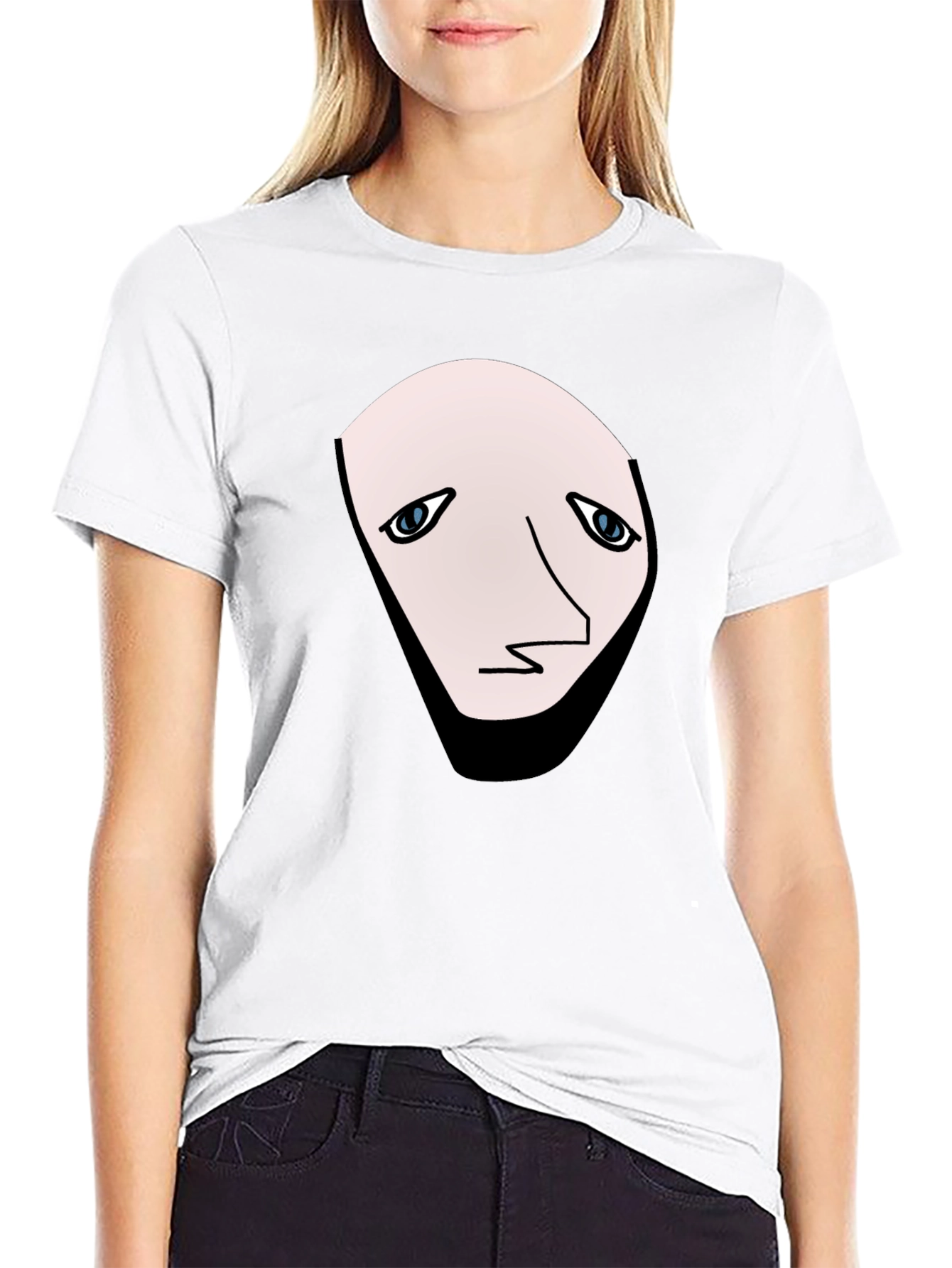 Abstract Face Black T-Shirt - Unique Graphic Tee