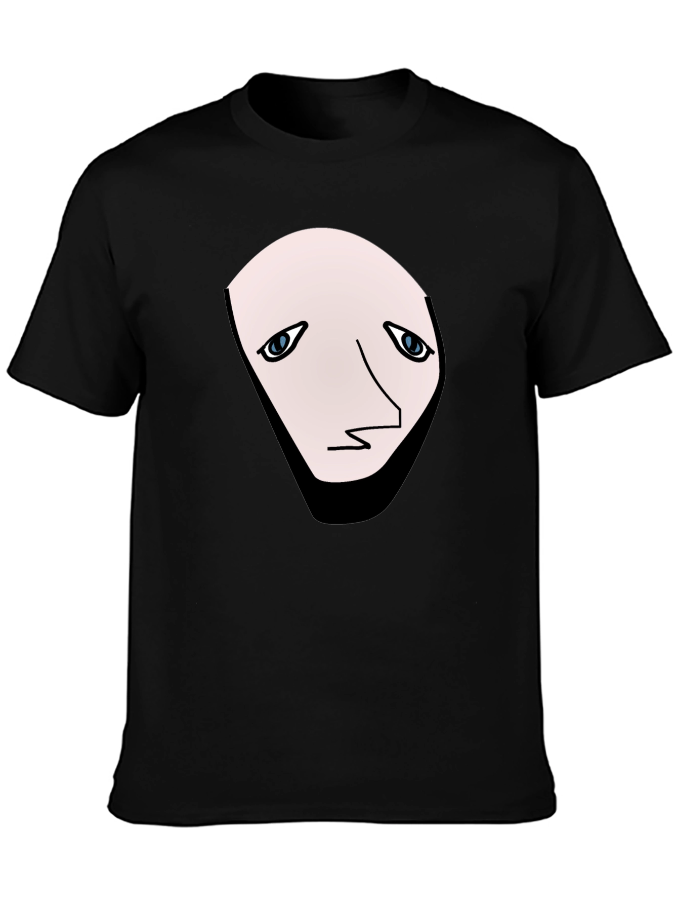 Abstract Face Black T-Shirt - Unique Graphic Tee