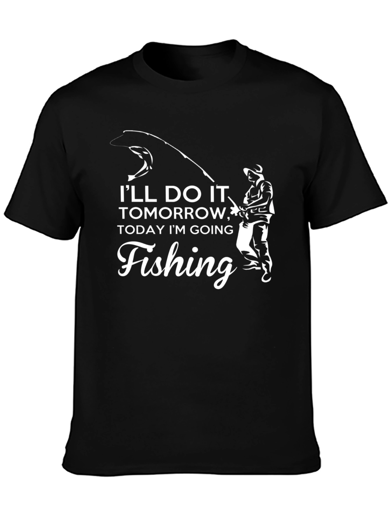 Mens Fishing T-Shirt - Ill Do It Tomorrow